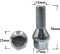 Болт колесный Крепавто иномарки М12х1.5х55/28 ключ 17, конус, S-966-07 T0014