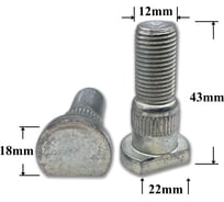 Болт (шпилька) КрепАвто М12*38*1,25 колеса НИВА передний T1509