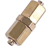 Соединитель трубки ПВХ Крал латунь d=4 мм прямой (10 шт) 2916