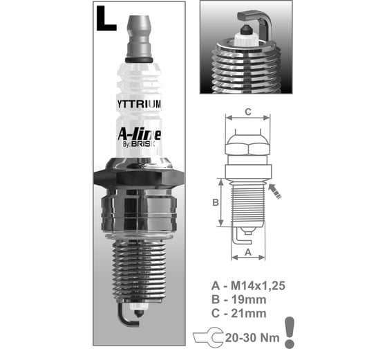 Свеча зажигания LR17YPY A-Line BRISK ALine39