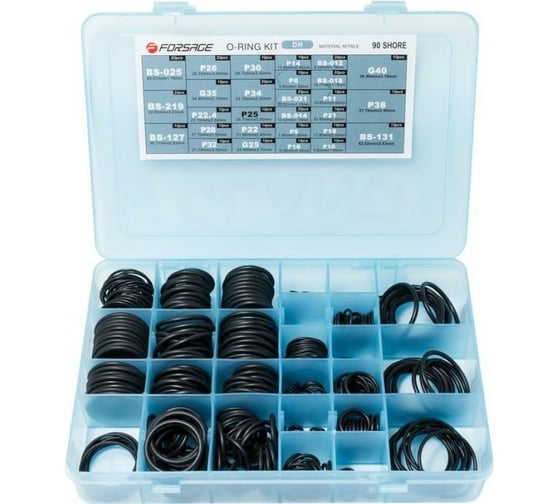 Кольца уплотнительные резиновые маслобензостойкие 376 шт Forsage 12625 F-733 1