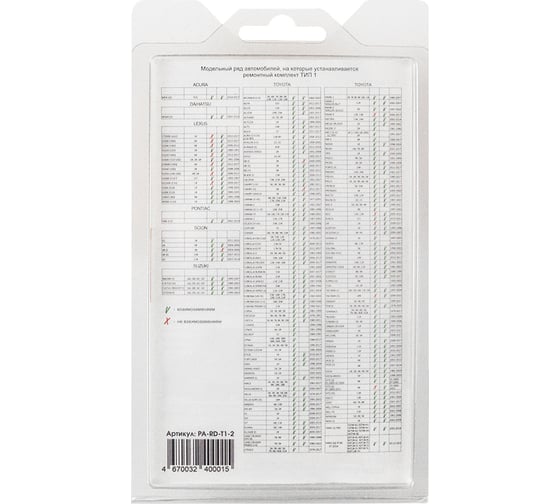 Ремкомплект ограничителей дверей 2 двери, тип 1 Unevix PA-RD-T1-2