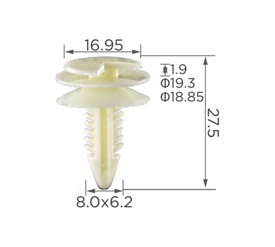 Автокрепеж для Chevrolet/Chrysler/Daewoo/Ford/GM/Opel 10 шт 12337920, 20374473 КрепАвто 0176