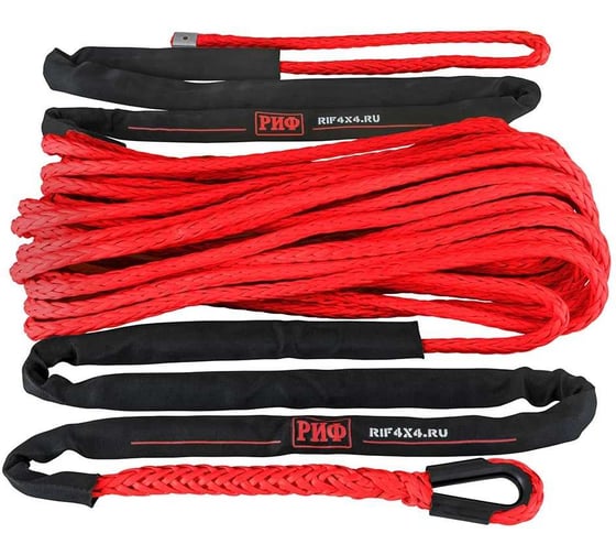 Трос для лебёдки синтетический РИФ 12 мм/26 м, красный SR12RD