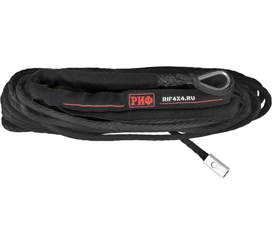 Трос для лебёдки синтетический РИФ 6 мм/15 м, черный SR6BL