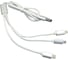 Кабель для зарядки Amperin USB (3-в-1) ( Apple Lightning 8Pin, USB Type-C, USB-Micro) ШНУРОК. 1m. Белый 77390 1