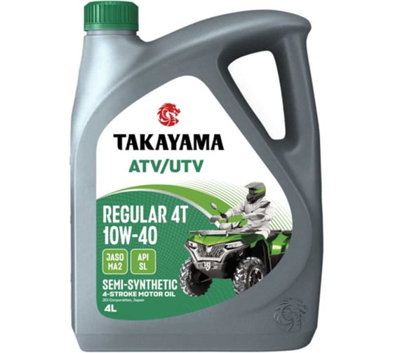 Масло TAKAYAMA ATV/UTV Regular 4T 10W-40 SL MA2 4л 6056118