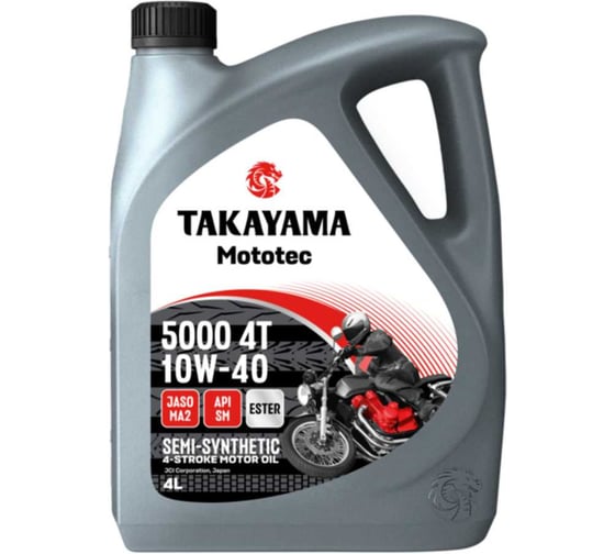 Масло TAKAYAMA Mototec 5000 4T 10W-40 SM MA2 4л 6056122