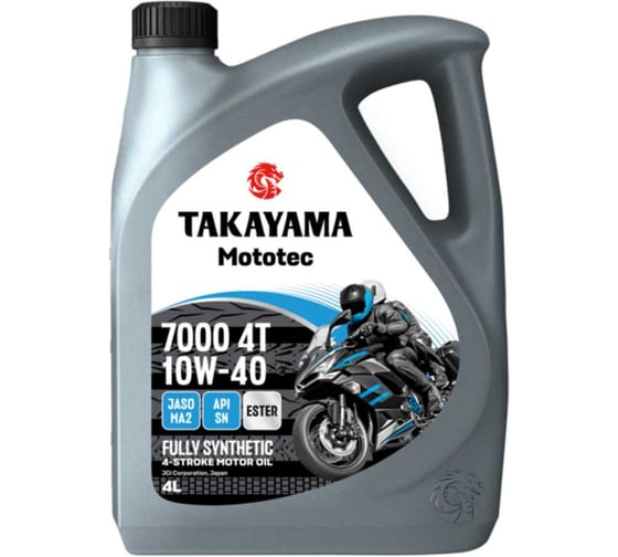 Масло TAKAYAMA Mototec 7000 4T 10W-40 SN MA2 4л 6056124