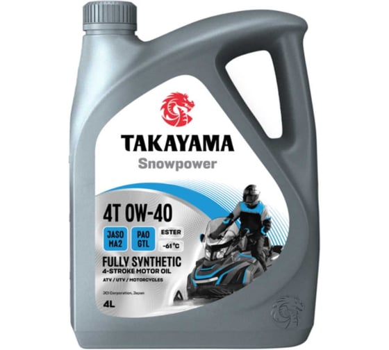 Масло TAKAYAMA Snowpower 4T 0W-40 SN MA-2 4л 605632