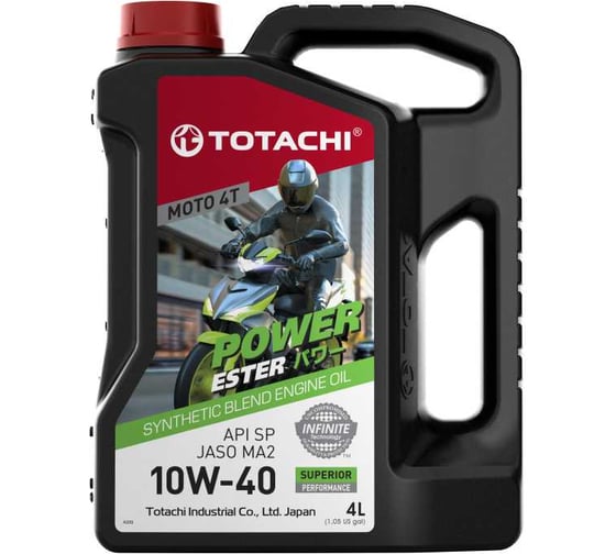 Моторное масло Totachi Moto 4T Power Ester Synthetic Blend 10W-40 API SP, JASO MA2 4л E8204