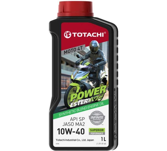 Моторное масло TOTACHI Moto 4T Power Ester Synthetic Blend 10W-40 API SP, JASO MA2 1л E8201