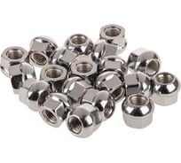 Гайка сфера M12x1.50, открытая с выступом 18 мм, ключ 19 мм, хром 036, 20 шт SKYWAY S10602036