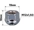 Гайка сфера M12x1.50, открытая с выступом 18 мм, ключ 19 мм, хром 036, 20 шт SKYWAY S10602036 3