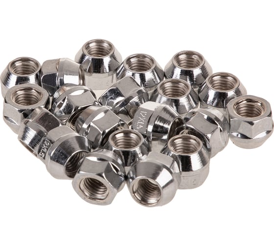 Гайка конус M12x1.50, открытая 17 мм, ключ 3/4"(19 мм), хром 030, 20 шт SKYWAY S10602030