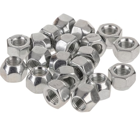 Гайка конус M12x1.50, открытая 16 мм, ключ 21 мм, цинк 029, 20 шт SKYWAY S10602029