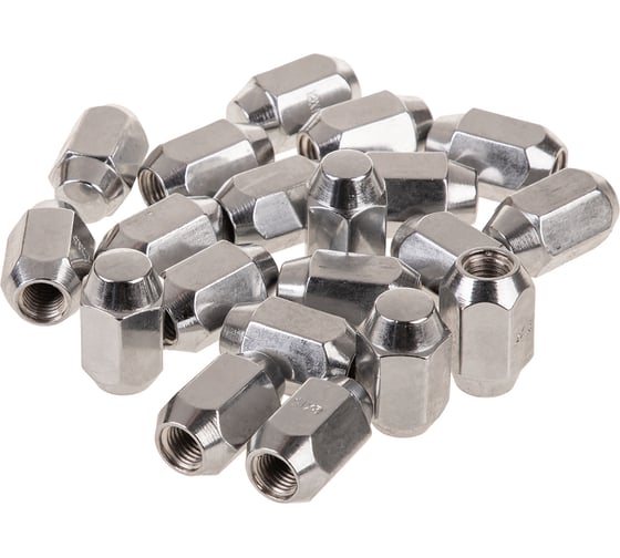 Гайка конус M12x1.50, закрытая 35 мм, ключ 21 мм, хром 034, 20 шт SKYWAY S10602034 1