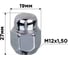 Гайка конус M12x1.50, закрытая 27 мм, ключ 19 мм, хром 020, 20 шт SKYWAY S10602020 2