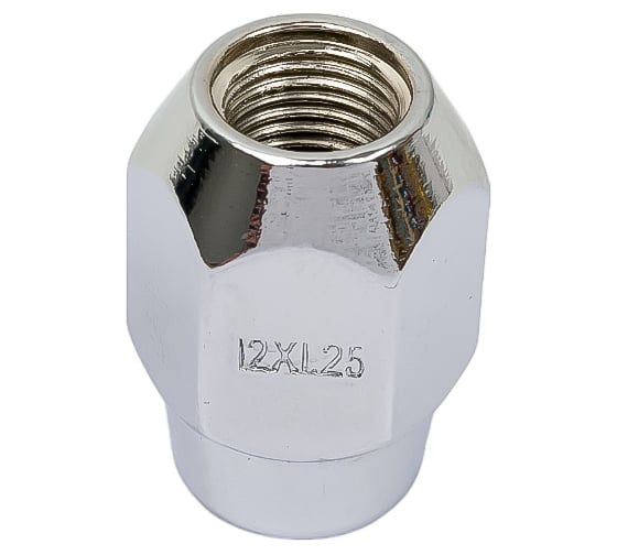 Гайка конус M12x1.25 мм, закрытая, 32 мм, ключ 21 мм, хром 003, 20 шт SKYWAY S10602003
