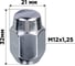 Гайка конус M12x1.25 мм, закрытая, 32 мм, ключ 21 мм, хром 003, 20 шт SKYWAY S10602003 2