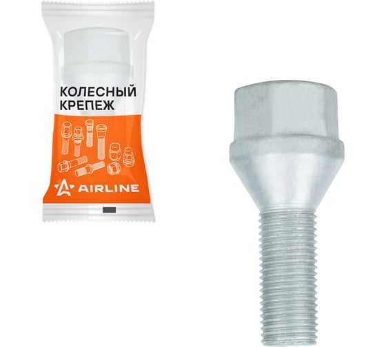Болт колесный Airline M12x1,25x26x52, конус, ключ 19, дакромет, 1 шт для Peugeot/Citroen ABLT229
