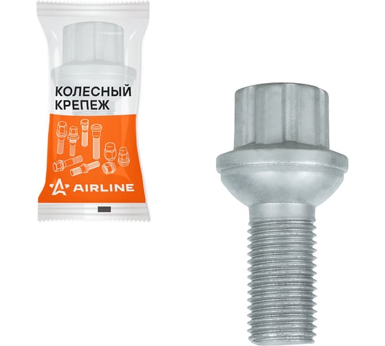 Болт колесный Airline M14x1,5x27x51, сфера R14, spline, дакромет, 1 штука для Mercedes ABLT228
