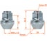 Гайка колесная AIRLINE M14x1.5x36.8, конус, ключ 21, закрытая, хром, 1 шт для Land Rover/Ford ASCR236 1