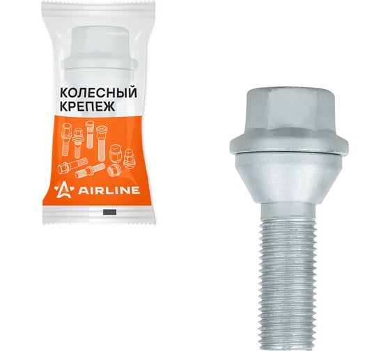 Болт колесный AIRLINE M14x1.5x30x61, конус подвижный, ключ 19, дакромет, 1 шт для Volvo ABLT222