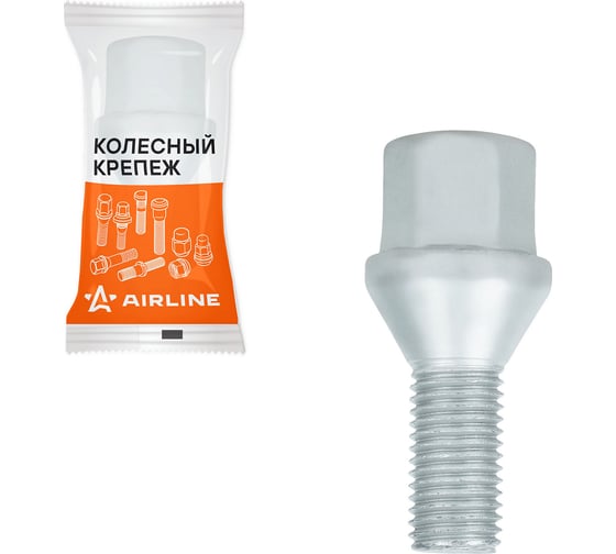 Болт колесный AIRLINE M12x1.5x22x51, конус, ключ 17, дакромет, 1 шт Лада/Renault/Dacia ABLT221