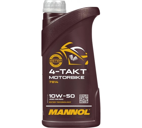 Синтетическое моторное масло MANNOL 4-TAKT MOTORBIKE 10W50 1 л 78141
