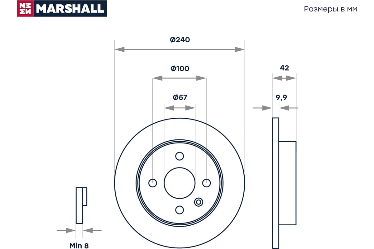 Тормозной диск задний Opel Astra F, G, H 98- / Meriva A 04- MARSHALL  M2000594 - выгодная цена, отзывы, характеристики, фото - купить в Москве и  РФ