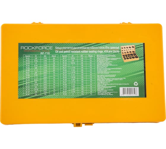 Набор колец уплотнительных дюймовых 419 предметов Rockforce RF-719(48286)