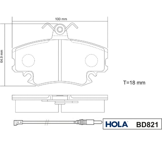 Колодка тормозная передняя для ВАЗ Largus HOLA BD821