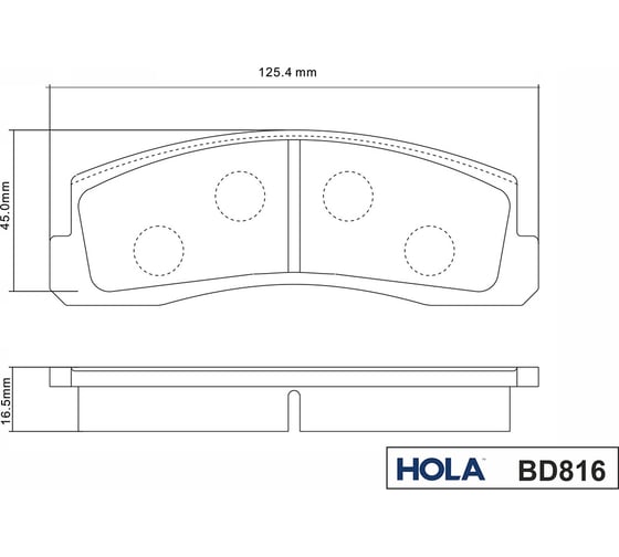 Колодка тормозная передняя 4 шт. для ВАЗ 2121 HOLA BD816