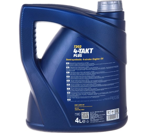 Масло моторное полусинтетическое 4-TAKT PLUS 10W40 4 л для мотоциклов 10W-40 MANNOL 1425