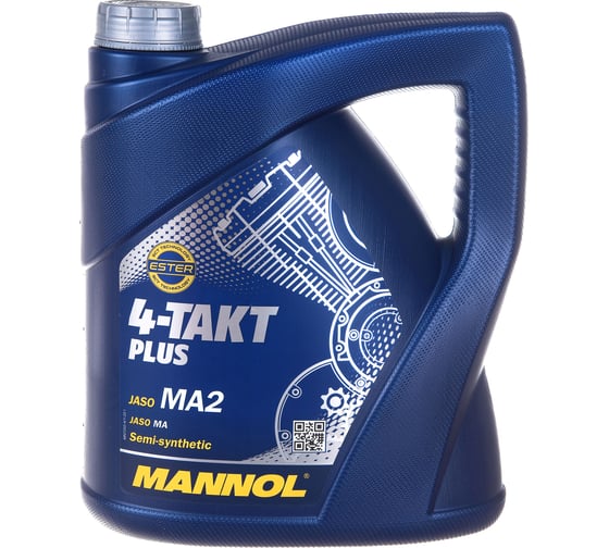 Масло моторное полусинтетическое 4-TAKT PLUS 10W40 4 л для мотоциклов 10W-40 MANNOL 1425