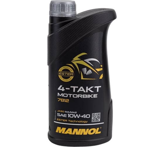 Масло синтетическое моторное 4-TAKT MOTORBIKE 10W-40 1 л для мотоциклов MANNOL 1962