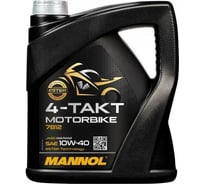 Масло синтетическое моторное 4-TAKT MOTORBIKE 10W-40 4 л для мотоциклов MANNOL 1963