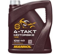 Масло синтетическое моторное 4-TAKT MOTORBIKE 10W-40 4 л для мотоциклов MANNOL 1963