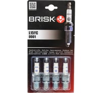 Свеча зажигания SUPER 0001 для ВАЗ-2101-2110/2121/карб., 4 шт., блистер BRISK L15YC-J