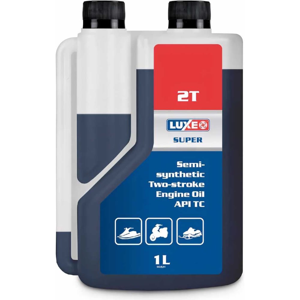 Масло моторное полусинтетическое SUPER 2T 1 л, дозаторная канистра LUXE ...