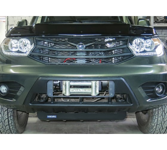 Кронштейн лебедки в штатный бампер для UAZ Patriot 2005-2016, 2016-н.в. Rival L.6302.1