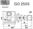 ШРУС внутренний левый для автомобилей Mazda 3 1.6i AT TRIALLI GO 2505 2