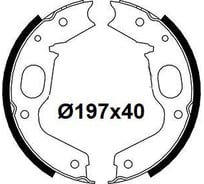 Колодки тормозные для автомобилей Mitsubishi Pajero II /Pajero Sport барабанные стояночного тормоза 197x40 TRIALLI GF 4606