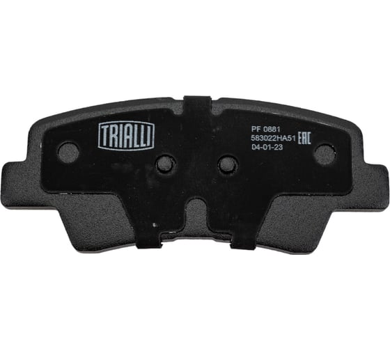 Колодки тормозные для автомобилей Hyundai Solaris / Kia Rio дисковые задние TRIALLI PF 0881
