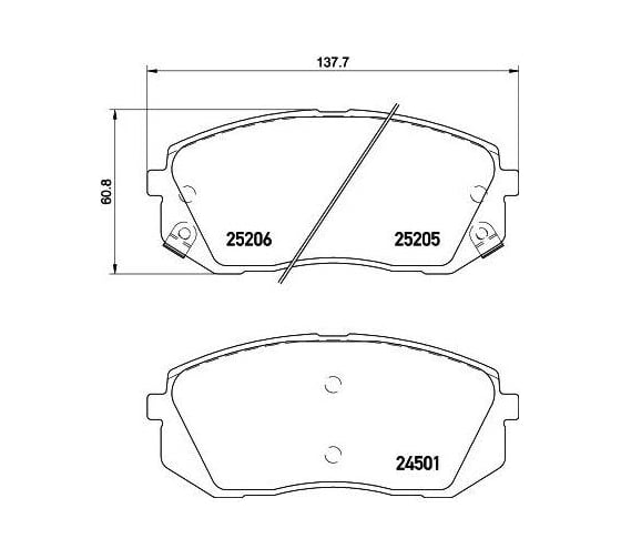 Колодки тормозные для автомобилей Kia Optima / Sportage IV / Hyundai ix35 / Tucson II дисковые передние TRIALLI PF 0820