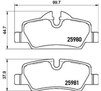 Колодки тормозные дисковые задние для автомобилей Mini Cooper S/D/SD TRIALLI PF 4301