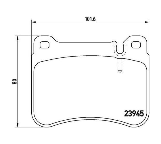 Колодки тормозные для автомобилей Mercedes C дисковые передние 102x80 для тормозной системы Brembo TRIALLI PF 4284
