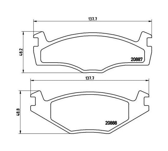 Колодки тормозные для автомобилей VW Golf III / Vento дисковые передние TRIALLI PF 4372