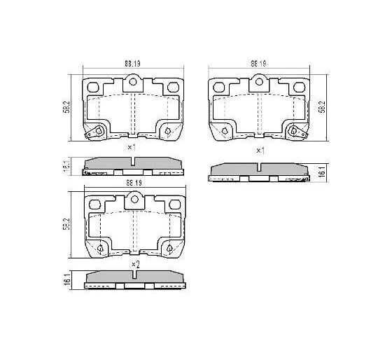 Колодки тормозные для автомобилей Lexus GS / IS дисковые задние TRIALLI PF 4109